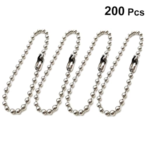 ARTSEWPLY 200 Stück Verstellbare Edelstahl Kugelkette Silber Schlüsselanhänger Kettenverbinder DIY Basteln für Hundemarken Flaschenanhänger ARTSEWPLY 200 Stück Verstellbare Edelstahl Kugelkette Silber Schlüsselanhänger Kettenverbinder DIY Basteln für Hundemarken Flaschenanhänger von ARTSEWPLY