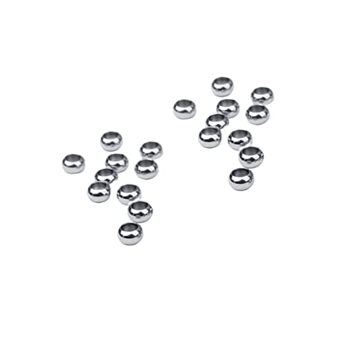 ARTSEWPLY 20Stücke Edelstahlperlen Durchmesser Runde Spacer Beads für DIY Schmuckzubehör für Armbänder Halsketten und Ohrringe Silber von ARTSEWPLY