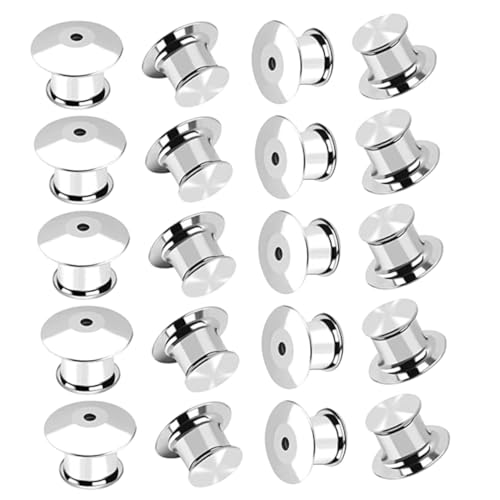 ARTSEWPLY 20Stücke Stiftrücken für Abzeichen und Schmuck Hochwertige Rücknadel mit Abnehmbarer Funktion Praktische Verschlüsse für DIY Projekte und Handwerk Metall Pins für Vielseitige von ARTSEWPLY