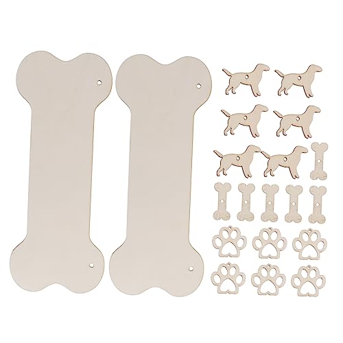 ARTSEWPLY 20Stücke Teiliges Holzschild Set Hunde Knochenform mit DIY Ausschnitten Unbehandelte Holzoberflächen für Kreative Bastelprojekte und Heimdekoration von ARTSEWPLY