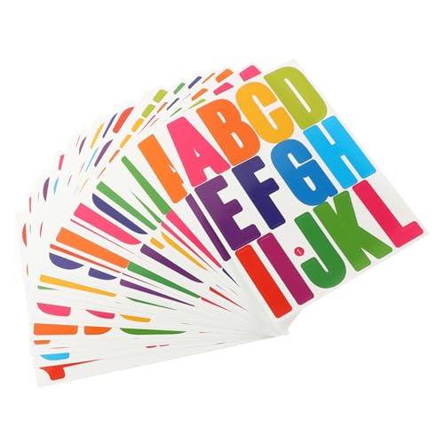 ARTSEWPLY 24 Blatt Selbstklebende Buchstaben Aufkleber Set Bunte Alphabet Sticker für Briefkasten Diy Bastelprojekte Wasserfest für Glatte Oberflächen Einfach Anzubringen von ARTSEWPLY