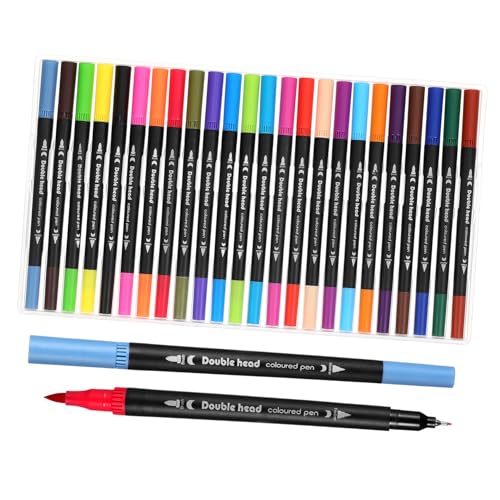 ARTSEWPLY 24 Stk. Teiliges Aquarellstifte mit Doppelfunktion Wasserbasierte Farbstifte für Feine und Striche Farbintensive Lichtechte Brush Marker Geeignet für Erwachsene Zeichnen und von ARTSEWPLY