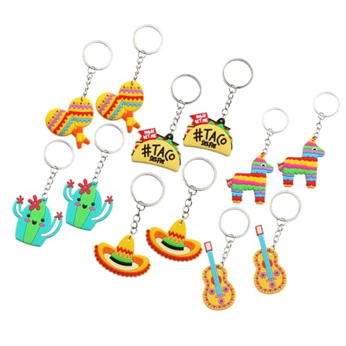 ARTSEWPLY 24 Stück Teiliges Mexikanisches Schlüsselanhänger und Rostfrei Leicht mit Cartoon motiven als Party deko und Gastgeschenke für Geburtstags Sommerfeiern von ARTSEWPLY