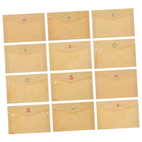 ARTSEWPLY 24 Stück Teiliges Retro Kraftpapier Umschlag Vintage Einladung Kuverts für Hochzeit Geburtstag Weihnachten Hochwertige Einladungshüllen für Festliche Anlässe und Party Einladungen von ARTSEWPLY