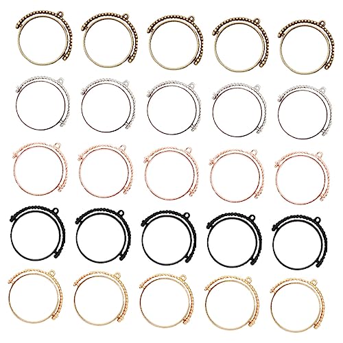 ARTSEWPLY 25 Stück Rotierbare Runde Offene Lünette Anhänger für DIY Schmuck Hohlrahmen für Harz für Armbänder und Ohrringe Vielseitige Bastelzubehörteile von ARTSEWPLY