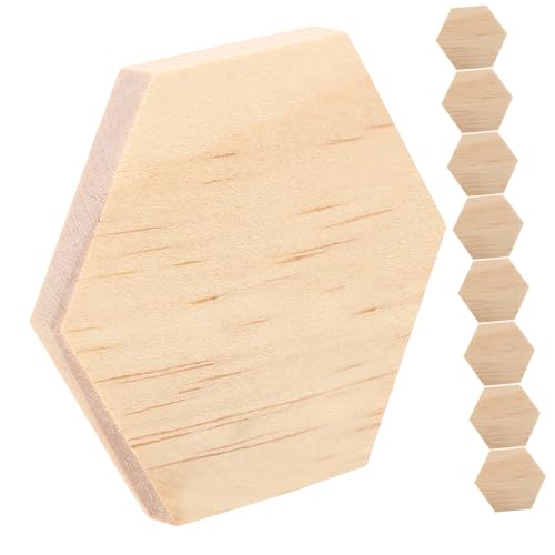 ARTSEWPLY 25 Stück Sechseckige Holzspäne Holz-tags Holzscheiben Zum Basteln Holzhandwerk Unvollendet Holzscheiben Für Namensschilder Unfertige Leere Holzscheiben Khaki Hölzern von ARTSEWPLY