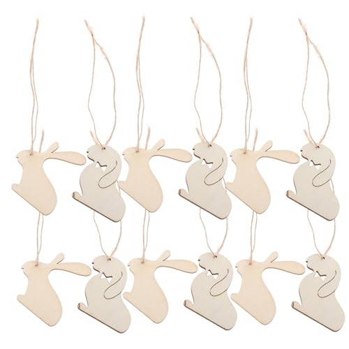 ARTSEWPLY 25 Stück Teiliges DIY Osterhasen Holzscheiben Unbehandelt Polierte Holzplättchen Osterdeko Basteln Kaninchenformen Holzanhänger Für Frühlingsdekorationen von ARTSEWPLY