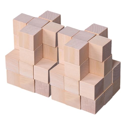 ARTSEWPLY 250 Stück Teiliges Quadratische Bauklötze Unbehandeltem Kiefernholz Kleine Holzbausteine für DIY Bastelmaterial für Bauen und Handwerkliche Projekte von ARTSEWPLY