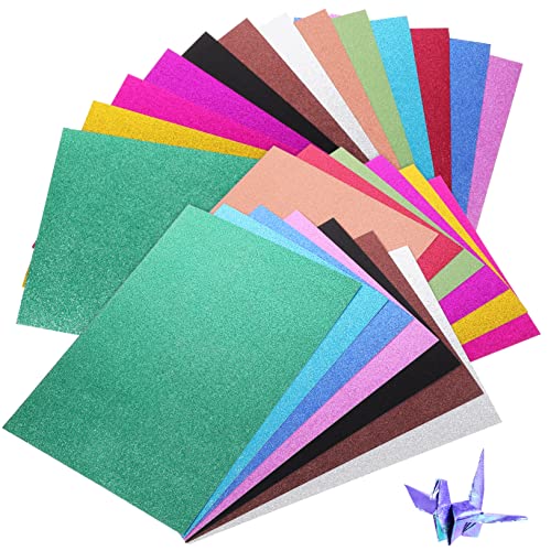 ARTSEWPLY 26Blätter Glitzerpapier Glitzerkarton für Origami und Bastelprojekte M² Glänzendes Bastelpapier für DIY Kunstwerke und Gestaltungen von ARTSEWPLY
