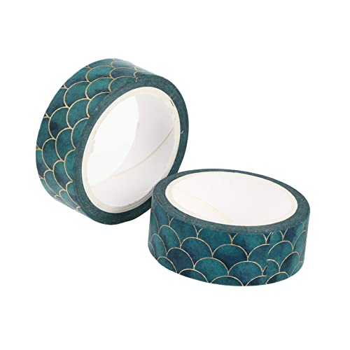 ARTSEWPLY 2Stücke Fischschuppen Washi Tape Dekorative Klebebänder für DIY Projekte Masking Tape für Notizbuch Scrapbooking und Geschenkanhänger Langlebig und Wiederverwendbar von ARTSEWPLY