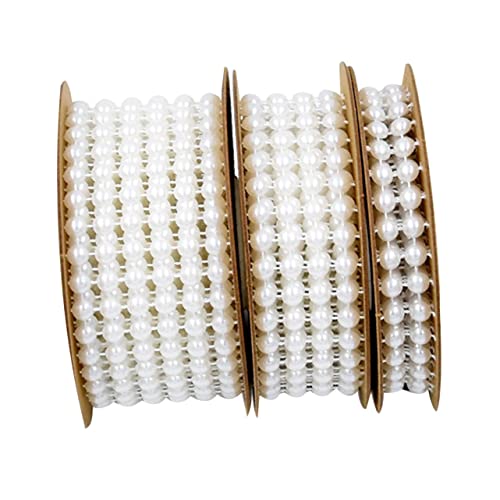 ARTSEWPLY 3 Rollen Perlenband mit Halbkugelförmigen Perlen Baumwollgewebe und Reihig Langlebiges Schmuckband für Hochzeitsdeko Geschenkverpackung und Bastelarbeiten ARTSEWPLY 3 Rollen Perlenband mit Halbkugelförmigen Perlen Baumwollgewebe und Reihig Langlebiges Schmuckband für Hochzeitsdeko Geschenkverpackung und Bastelarbeiten von ARTSEWPLY