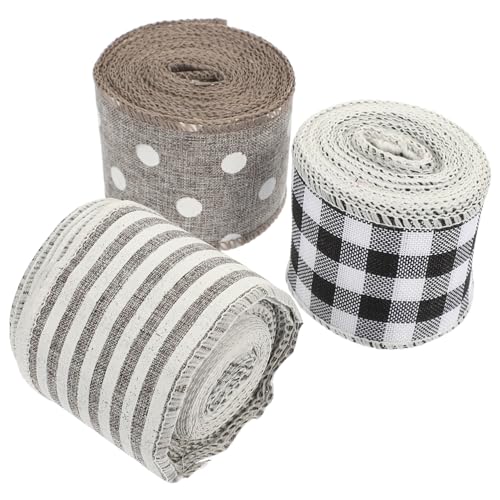 ARTSEWPLY 3 Rollen Weihnachts dekoband aus Hochwertigem Jutestoff mit Draht Breit Lang Farbenfrohes Langlebiges Geschenkband für DIY Party Festtagsdekoration ARTSEWPLY 3 Rollen Weihnachts dekoband aus Hochwertigem Jutestoff mit Draht Breit Lang Farbenfrohes Langlebiges Geschenkband für DIY Party Festtagsdekoration von ARTSEWPLY