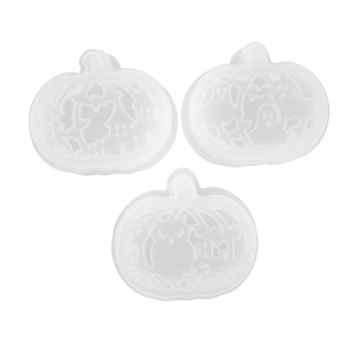 ARTSEWPLY 3 Sätze Silikon Kürbis Gießform für Harz Gießen Halloween Teelichthalter Hohlform Wiederverwendbare DIY Herbstdeko Bastelbedarf Kompatibel mit Epoxidharz und Gips von ARTSEWPLY