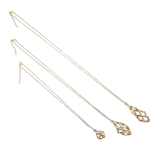 ARTSEWPLY 3 Stück Kristallhalter Anhänger Netz Design Verstellbare Schmuckkette zum Selbermachen für Damen und Herren DIY Schmuckzubehör von ARTSEWPLY