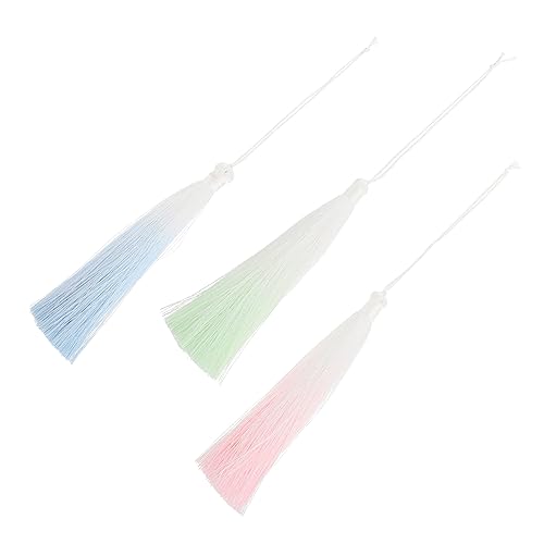 ARTSEWPLY 3 Stück Quasten Fächer Anhänger Rosa DIY Fransenquasten Für Lesezeichen Basteln Schlüsselquaste Blaue Lesezeichenquasten Zum Basteln Quasten Dekoration Hängende von ARTSEWPLY