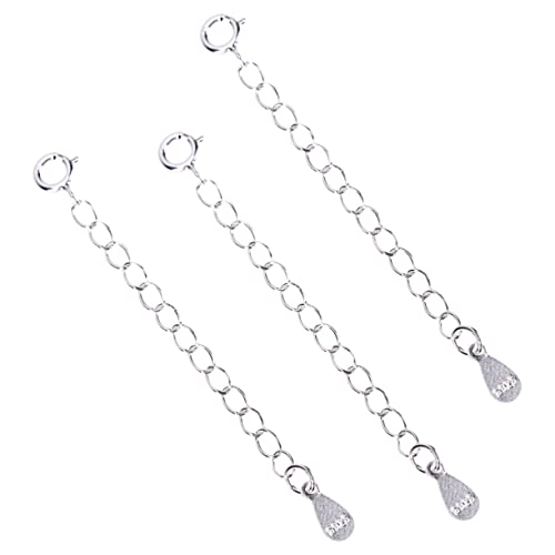 ARTSEWPLY 3 Stück Silber Verlängerungsketten für Schmuckherstellung Silber Kettenverlängerung für Armbänder und Fußketten mit Wasserfallanhänger Karabinerhaken Hochwertiges DIY Zubehör von ARTSEWPLY