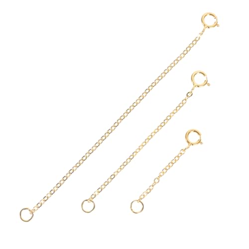 ARTSEWPLY 3 Stück Sterling Silber Kettenverlängerung DIY Schmuck Zubehör für und Armbänder Verstellbare Kettenverlängerungen Silber Vergoldet von ARTSEWPLY