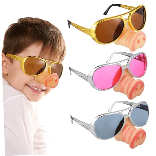 ARTSEWPLY 3 Stück Teiliges Lustige Spielzeugbrillen mit Schweinenase Gold Silber Witzige Verkleidungssonnenbrillen für Kinderpartys Cosplay und Fotobox Zubehör ARTSEWPLY 3 Stück Teiliges Lustige Spielzeugbrillen mit Schweinenase Gold Silber Witzige Verkleidungssonnenbrillen für Kinderpartys Cosplay und Fotobox Zubehör von ARTSEWPLY