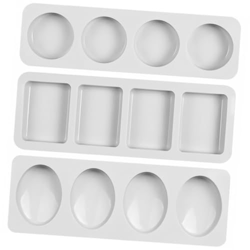 ARTSEWPLY 3 Stück Teiliges Seifen silikonform Runden Quadratischen und Ovalen Formen Flexibel Antihaftbeschichtet Langlebig Praktisches DIY handwerkszubehör für Handgemachte Zufällige Farbe von ARTSEWPLY