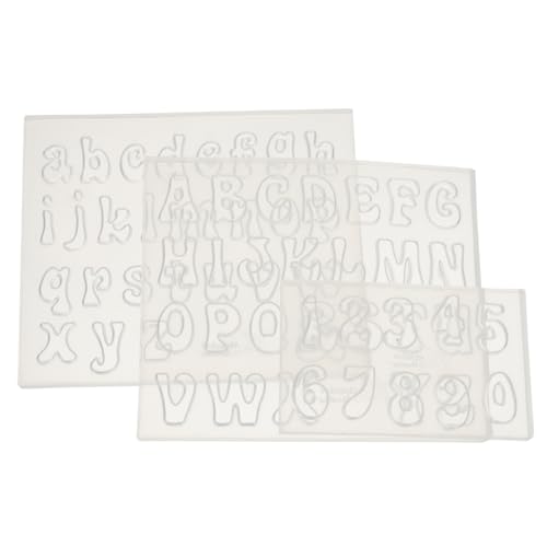 ARTSEWPLY 3 Stück Teiliges Silikonform für DIY Epoxidharz mit Zahlen und Alphabet Flexible Reißfeste Buchstabenformen für Handgefertigte Dekorationen Transparent Leicht zu Entformen von ARTSEWPLY