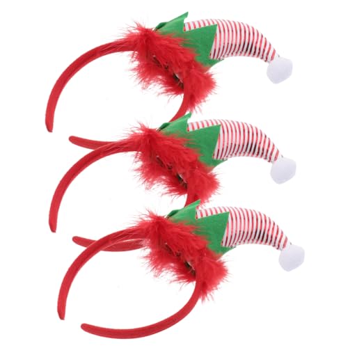 ARTSEWPLY 3 Stück Weihnachts Haarreifen Elfenmütze aus Satin in Rot und Weiß Fest Sitzende Party Haarschmuck für Weihnachten und Karneval ARTSEWPLY 3 Stück Weihnachts Haarreifen Elfenmütze aus Satin in Rot und Weiß Fest Sitzende Party Haarschmuck für Weihnachten und Karneval von ARTSEWPLY