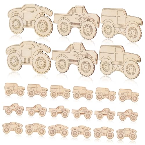 ARTSEWPLY 30 Stk. Teiliges Holzmonstertruck Bastelset zum Bemalen Unbehandelte Holzautos als Hängende Dekoration DIY Partygeschenke für Kindergeburtstag Kreative Holzmotive für ARTSEWPLY 30 Stk. Teiliges Holzmonstertruck Bastelset zum Bemalen Unbehandelte Holzautos als Hängende Dekoration DIY Partygeschenke für Kindergeburtstag Kreative Holzmotive für von ARTSEWPLY