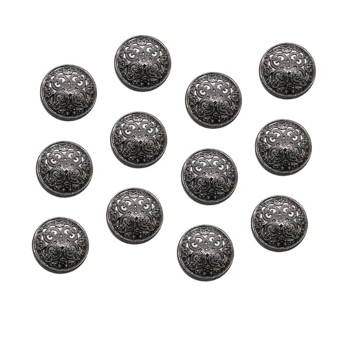 ARTSEWPLY 30 Stück Hohler Metallknopf Schwarz Vintage Mantelknöpfe aus Metall Robuste Knöpfe zum Annähen für Jacken Mäntel Pullover DIY Nähzubehör Knöpfe für Bekleidung von ARTSEWPLY