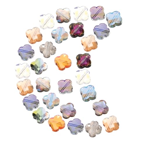 ARTSEWPLY 30 Stück Teiliges Bunte Glasperlen mit Vierblättrigem Kleeblatt Design Glatte Schmuckperlen für DIY Armbandherstellung Farbige Spacer Beads für Kreativen Schmuck und Basteln ARTSEWPLY 30 Stück Teiliges Bunte Glasperlen mit Vierblättrigem Kleeblatt Design Glatte Schmuckperlen für DIY Armbandherstellung Farbige Spacer Beads für Kreativen Schmuck und Basteln von ARTSEWPLY