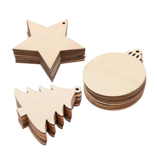 ARTSEWPLY 30 Stück Teiliges Holz Dekoset für DIY mit Runden Bäumen Fünfzackigen Sternen und Weihnachtskugeln Natürliche Holzanhänger zum Basteln von Christbaumschmuck Leicht Glatt und ARTSEWPLY 30 Stück Teiliges Holz Dekoset für DIY mit Runden Bäumen Fünfzackigen Sternen und Weihnachtskugeln Natürliche Holzanhänger zum Basteln von Christbaumschmuck Leicht Glatt und von ARTSEWPLY