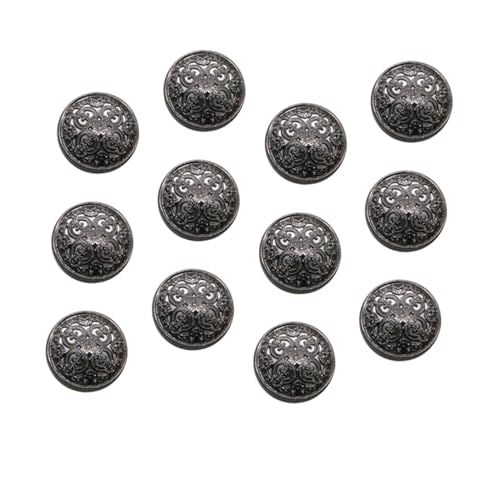 ARTSEWPLY 30 Stück Teiliges Schwarze Metallknöpfe mit Hohlraum Design Robuste DIY Zierknöpfe für Damenmäntel Jacken Pullover Vielseitige Nähknöpfe für Bekleidung und Dekoration von ARTSEWPLY
