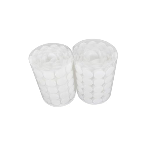 ARTSEWPLY 300 Paare Selbstklebende Klettpunkte Weiß Wasserfestes Stark Haftendes Klettband Runde Klebepads für Heim und Büro Langlebige Befestigung Glatten Oberflächen von ARTSEWPLY