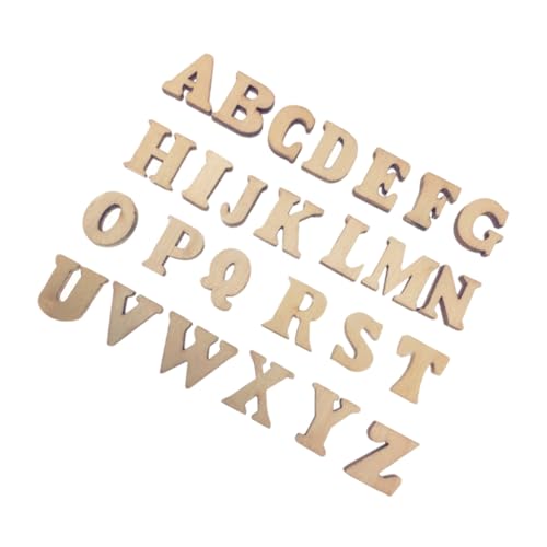 ARTSEWPLY 300 Stück Unfertige Holzbuchstaben Großbuchstaben DIY Bastelbuchstaben Naturbelassene Holzbuchstaben für Wanddekoration Bastelprojekte Vintage Farbdesign Höhe von ARTSEWPLY
