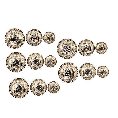 ARTSEWPLY 30Stücke Metallschilde Knöpfe Handgenähte Kleidungsknöpfe für Jacken und Sweater Retro Design Stilvolle Bekleidungszubehör von ARTSEWPLY