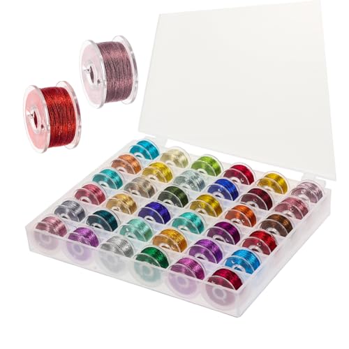 ARTSEWPLY 36 Rollen Farben Metallic stickgarn Bunte Gold silber Fäden für Kreuzstich Maschinenstickgarn und DIY Handarbeiten Praktische Nähgarne für Erwachsene und Bastelprojekte von ARTSEWPLY