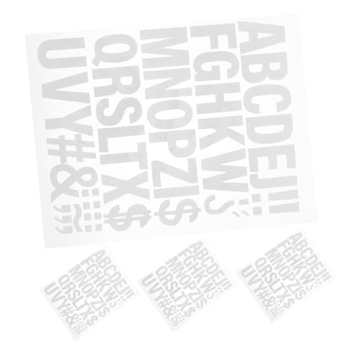 ARTSEWPLY 4 Blätter Bügelbuchstaben Textilien Weißes Iron Alphabet Heat Transfer Patches für Kleidung Rucksäcke Hüte Waschbare Langlebige DIY Buchstaben Aufkleber zum Aufbügeln von ARTSEWPLY