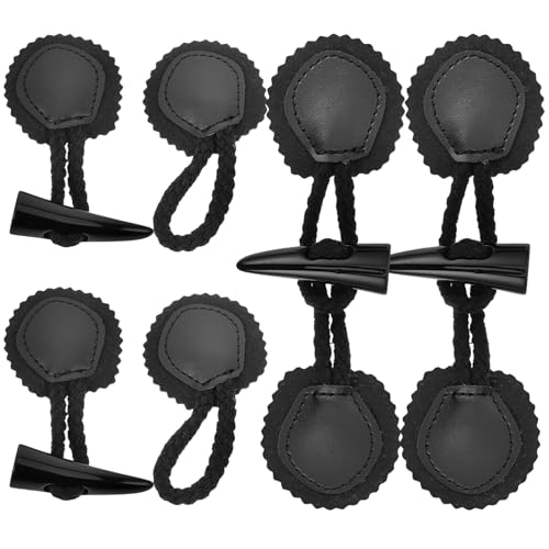 ARTSEWPLY 4 Paare Knebelknöpfe für Kleidung Leder Toggle Buttons Vintage Dufflecoat Knöpfe Dekorative Verschlüsse für Mäntel und Strickwaren Langlebig und Vielseitig Einsetzbar von ARTSEWPLY