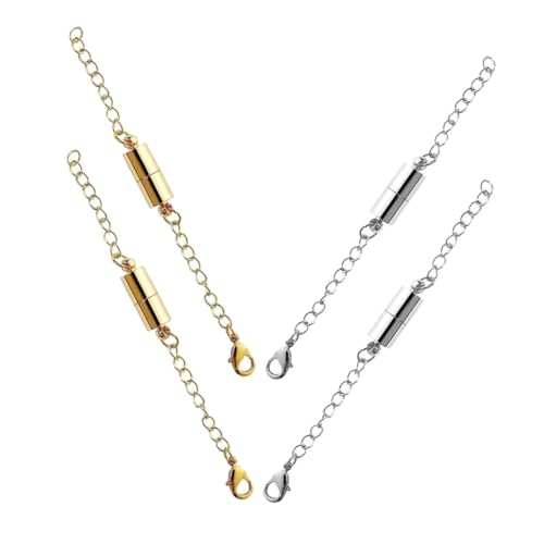 ARTSEWPLY 4 Paare Magnetische Kettenverlängerung Teiliges Gold und Silber mit Verschluss für DIY Schmuckherstellung Armband Halskette Erweiterungskette Vielseitig und Langlebig ARTSEWPLY 4 Paare Magnetische Kettenverlängerung Teiliges Gold und Silber mit Verschluss für DIY Schmuckherstellung Armband Halskette Erweiterungskette Vielseitig und Langlebig von ARTSEWPLY