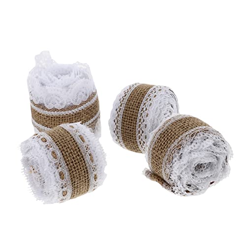 ARTSEWPLY 4 Rollen Lace Trim Spitzenbänder für DIY Hochzeits und Festtagsdekoration pro Rolle Vielseitig Einsetzbar für Kleidung Accessoires und Handwerk von ARTSEWPLY