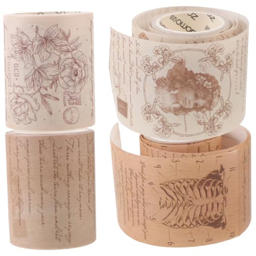 ARTSEWPLY 4 Rollen Teiliges Washi Tape mit Mathematischem Formelmuster pro Selbstklebend Vintage Scrapbook Klebeband für DIY Bastelprojekte und Geschenkverpackung Leicht Abreißbar von ARTSEWPLY