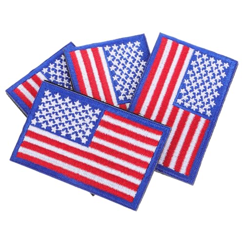 ARTSEWPLY 4 Stück Amerikanische Flaggen Klett patches Bestickte Abzeichen mit Robustem Klettband Vielseitig für Rucksäcke Kleidung Jacken Hüte und DIY uniform applikationen von ARTSEWPLY