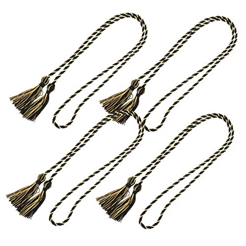 ARTSEWPLY 4 Stück Bachelor-Quasten Absolventen Kleid für Gold Abschlussband Kabel Abschluss geflochtene Ehrenschnur Graduierungs-Ehrenschnüre Graduierungskordel Abschluss-Ehrenseil Polyester von ARTSEWPLY