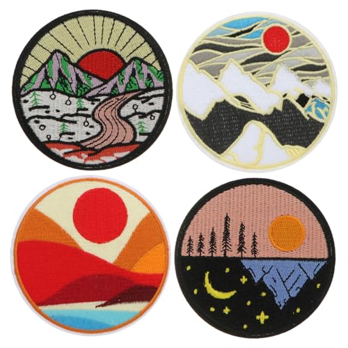 ARTSEWPLY 4 Stück Runde Bestickte Patches zum Aufnähen Dekorative DIY Applikationen für Schuhe Hüte Taschen Weicher Langlebiger Textilaufnäher mit Lebendigen Farben ARTSEWPLY 4 Stück Runde Bestickte Patches zum Aufnähen Dekorative DIY Applikationen für Schuhe Hüte Taschen Weicher Langlebiger Textilaufnäher mit Lebendigen Farben von ARTSEWPLY