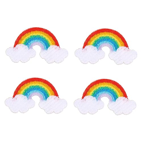 ARTSEWPLY 4 Stück Selbstklebende Regenbogen Aufnäher Gestickte Patches für DIY Kleidung Taschen Kostüme Kleidung Dekoration von ARTSEWPLY
