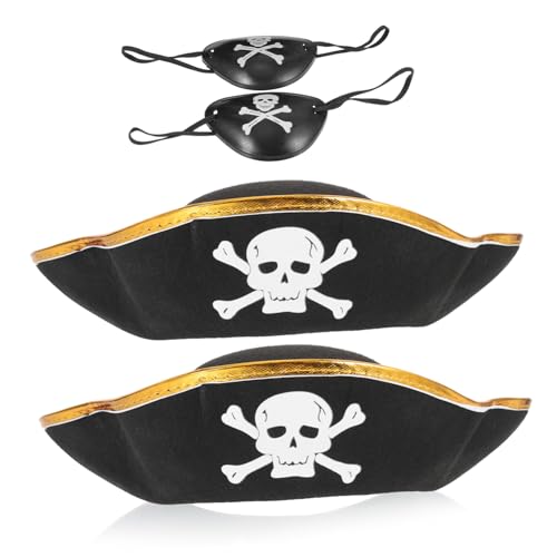 ARTSEWPLY 4 Stück Teiliges Piratenkostüm für Goldumrandeten Piratenhüten und Augenklappen Geeignet für Karneval Halloween Piratenpartys Cosplay und Bühnenauftritte ARTSEWPLY 4 Stück Teiliges Piratenkostüm für Goldumrandeten Piratenhüten und Augenklappen Geeignet für Karneval Halloween Piratenpartys Cosplay und Bühnenauftritte von ARTSEWPLY