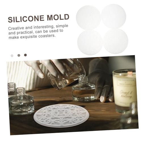ARTSEWPLY 4 Stück Teiliges Silikon Untersetzer Gießform Rund Mandala Design DIY Epoxidharz Form für Kreative Harz Untersetzer Herstellung Wiederverwendbar Leicht zu Reinigen Langlebig und von ARTSEWPLY