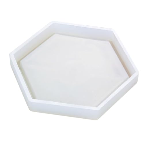 ARTSEWPLY 4 Stück Teiliges Silikon Untersetzer Gießform für Epoxidharz DIY Kreative Kristall Cup Mat Mold mit Verschiedenen Formen Quadratisch Sechseck Groß Klein Rund Wiederverwendbar und von ARTSEWPLY