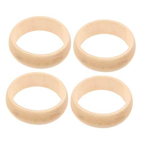 ARTSEWPLY 4 Stück Unbehandelte Holzarmreifen Natürliche Runde Holzringe für DIY Bastelarbeiten für Schmuckherstellung und Kreative Projekte Hochwertige Holzmaterialien Glatte Oberfläche für von ARTSEWPLY