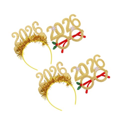 ARTSEWPLY 4 Stücke Teiliges Silvester Party Glitzernde Kopfbänder und Brillen für Festliche Jahresendfeiern Bühnenrequisiten und Vielseitige Neujahrs Accessoires für Jugendliche und von ARTSEWPLY