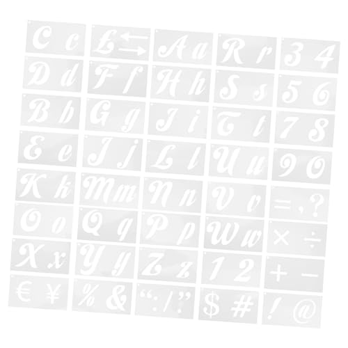 ARTSEWPLY 40 Blatt Teiliges Pet Alphabet und Zahlen Schablonen Wiederverwendbar Großflächiges Hohlbuchstaben Design Robust für Scrapbooking Holzmalerei Spray Painting DIY Bastelprojekte für von ARTSEWPLY