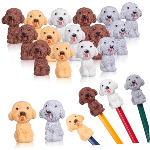 ARTSEWPLY 40 Stück Cute Dog Radiergummi Bunte Tier Radiergummis Farben für Effektives Radieren Spaßige Figuren für Schule und Büro von ARTSEWPLY